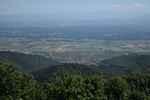 Montée : Haut Koenigsbourg depuis Kintzheim, Commentaire : Kintzheim, la Plaine d'Alsace et la Forêt Noire depuis le sommet