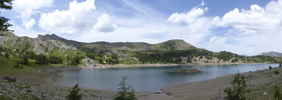 Auteur : Elki, Commentaire : Vue du lac d'Allos depuis la berge Sud-Est