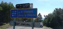 Montée : Col de Carabès depuis Valdrôme, Commentaire : Panneau sommital, avant de plonger vers La Piarre. 
