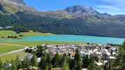 Montée : Julierpass depuis Silvaplana, Commentaire : Silvaplana et son lac vu après un kilomètre d'ascension. 
