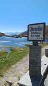 Montée : Passo del San Bernardino depuis Hinterrhein, Commentaire : Au col, découverte inattendue du lac Moesola ! 