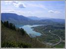 Montée : Col de l'Epine depuis Novalaise, Commentaire : Vue sur le lac d'Aiguebellette et la Chartreuse au 2/3 du parcours.