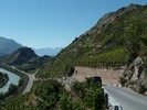 Author : kangooman, Comment : les premiers mètres sont raides ! A droite du Rhône, c'est la route d'Italie qui part sur Sion. ( voir Crans)