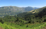 Auteur : Baretous, Reactie : Vue sur la vallée de Campan; Le point jaune indique le col d'Aspin.